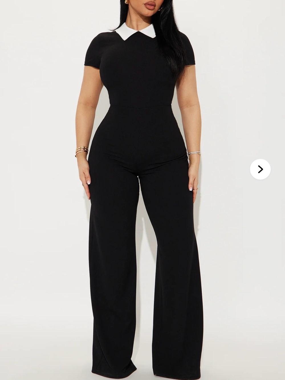 Fashion Nova Black Jumpsuit with White Collar